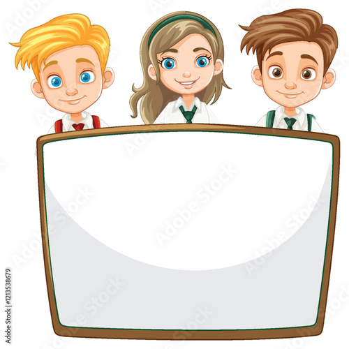 Children Holding a Blank Sign