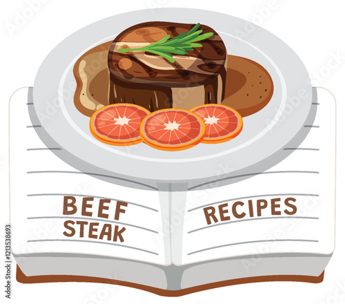 Delicious Beef Steak Recipe Illustration