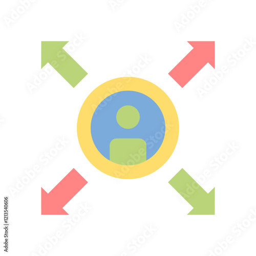 arrow profile flat style