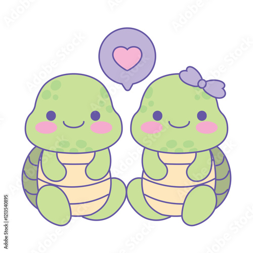 cute turtle animals in love