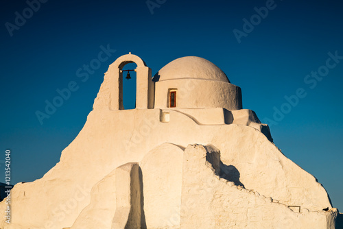 Church of Paraportiani at sunset, Mykonos, Cyclades, Greece photo