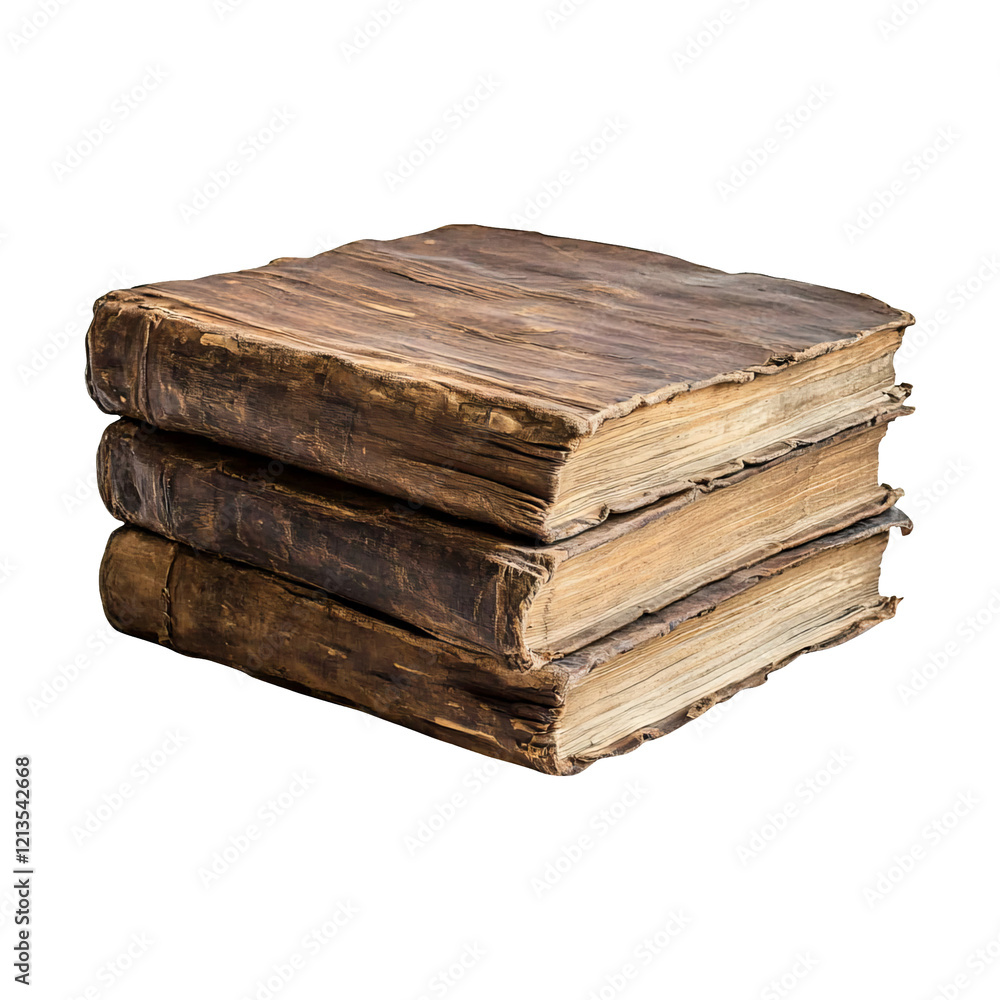 Old Antique Books Stacked on Transparent Background for Display Old Antique Books Stacked on Transparent Background for Display