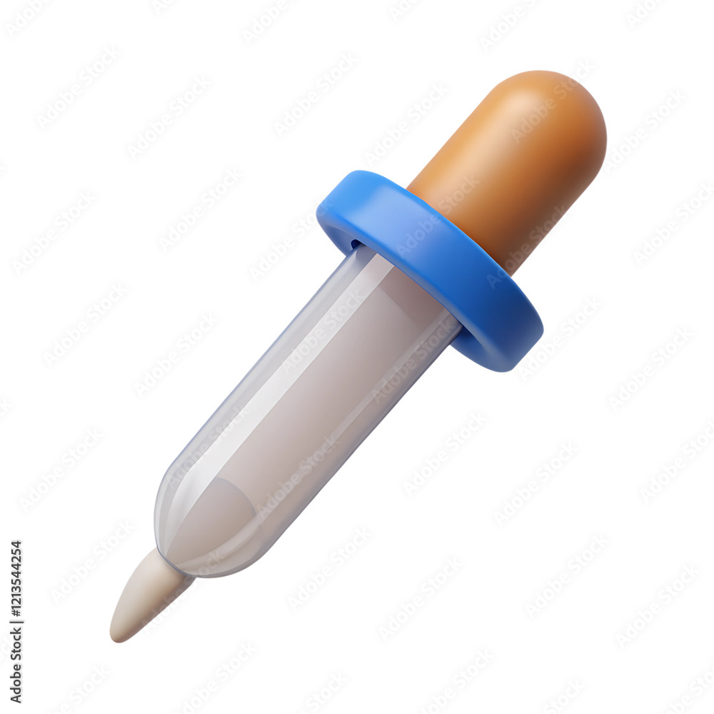 Pipette icon. 3d rendering isolated on white background. Cartoon plastic style icon Pipette icon. 3d rendering isolated on white background. Cartoon plastic style icon