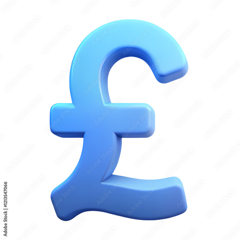 Sign of pound sterling icon in isometric 3d style isolated on white background. Money symbol Sign of pound sterling icon in isometric 3d style isolated on white background. Money symbol