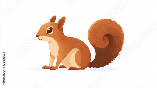 Adorable squirrel forest animal icon isolated on white background for designs