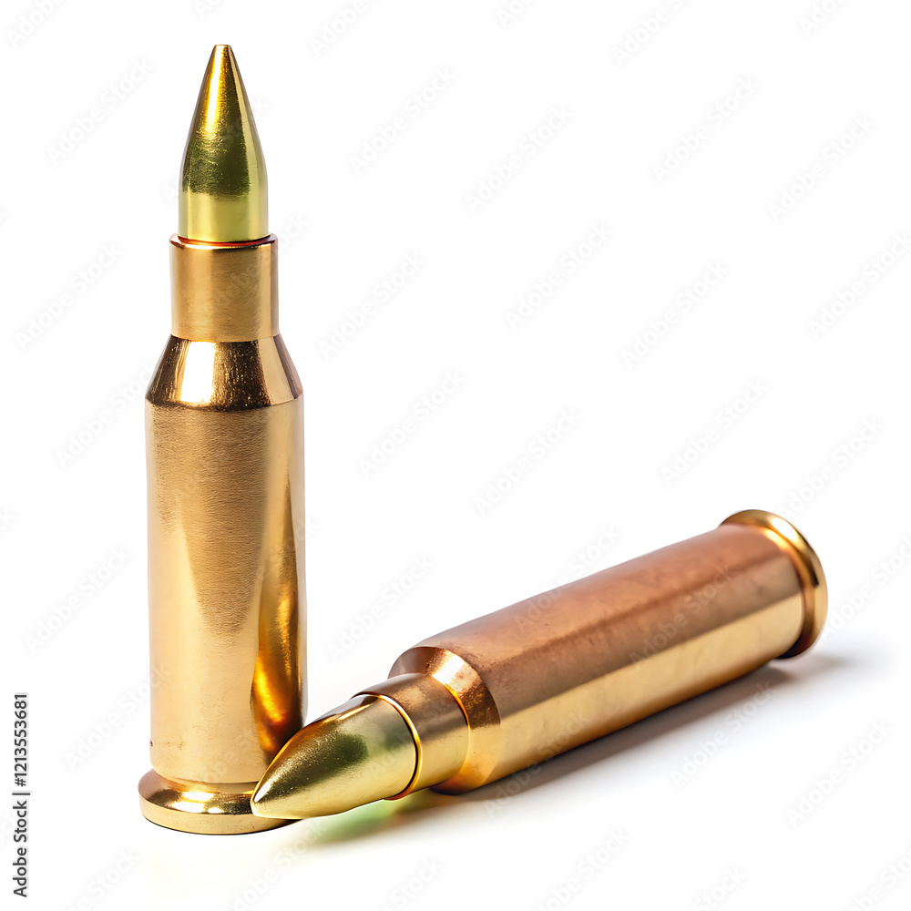 Long Range bullet isolated on white background, anti-materiel sniper rifle cartridge used Long Range bullet isolated on white background, anti-materiel sniper rifle cartridge used