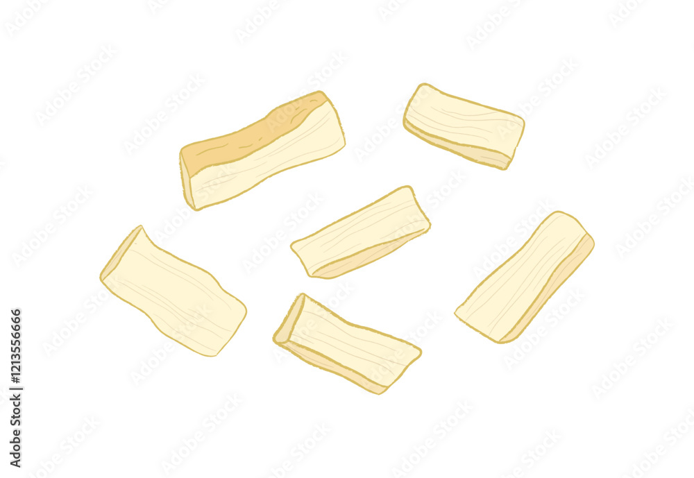 Crispy yellow dried bamboo shoots, food ingredient Crispy yellow dried bamboo shoots, food ingredient