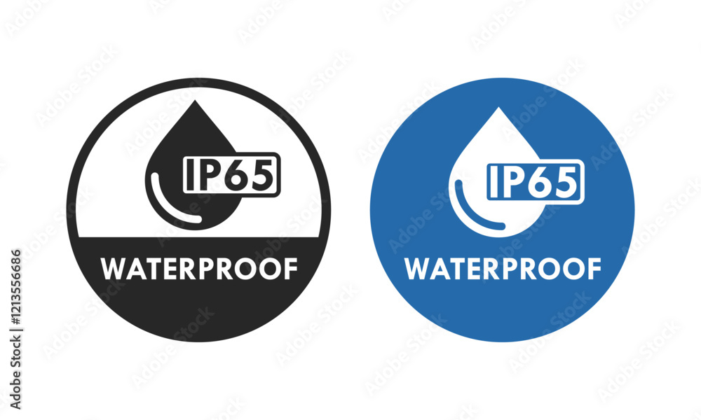 Waterproof ip65 design logo template illustration Waterproof ip65 design logo template illustration