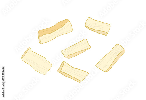 Crispy yellow dried bamboo shoots, food ingredient