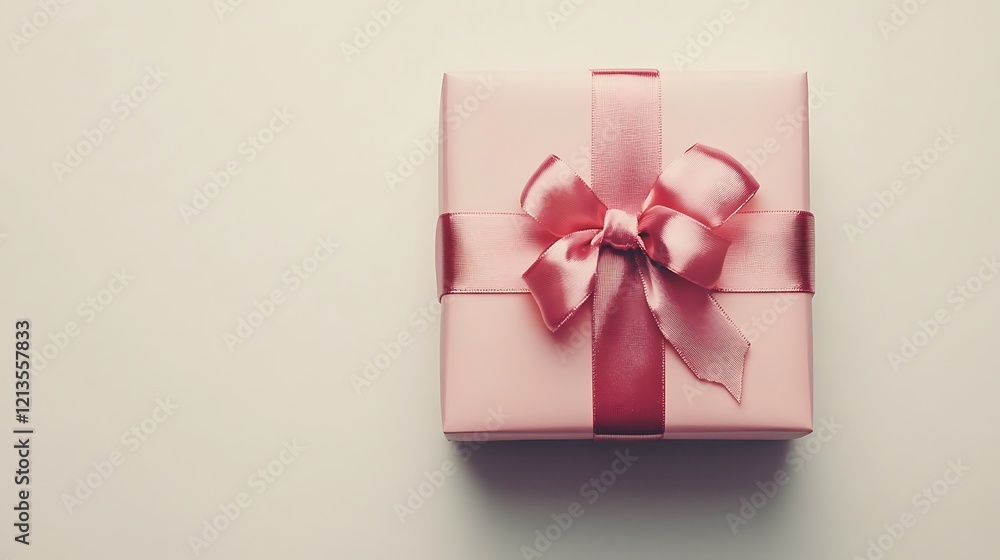 Beautifully wrapped gift box with satin ribbon isolated on a white background Beautifully wrapped gift box with satin ribbon isolated on a white background