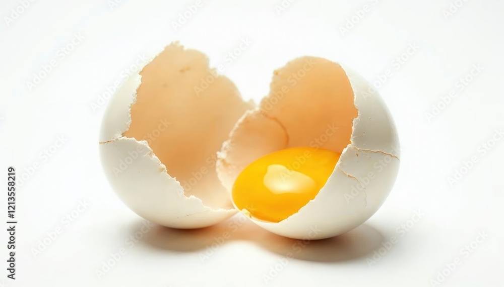 Cracked Egg: A Minimalist Study of Golden Yolk