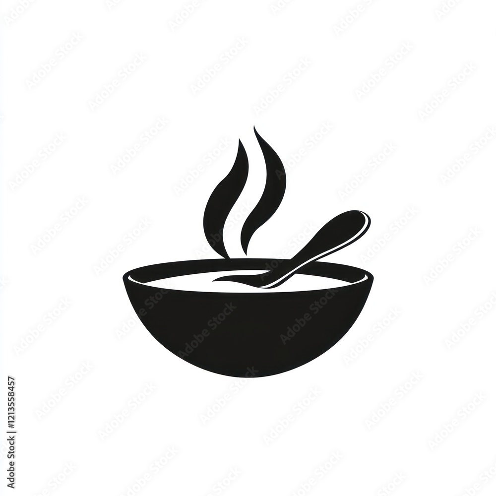 Hot Soup in Bowl - Simple Icon Hot Soup in Bowl - Simple Icon