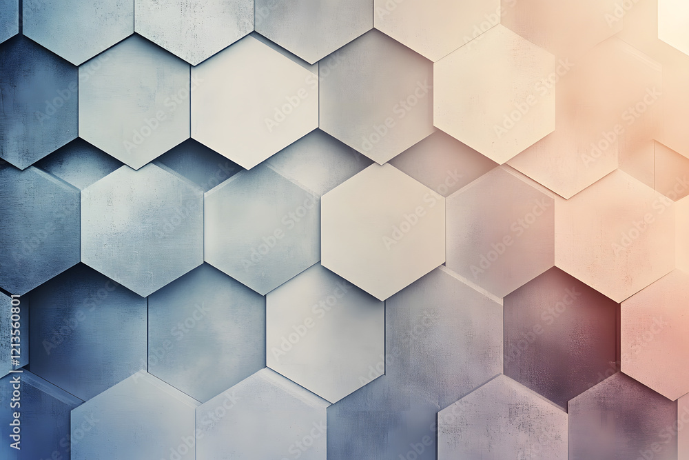 Naklejka premium Subtle textured hexagonal background with elegant gradients and modern design elements