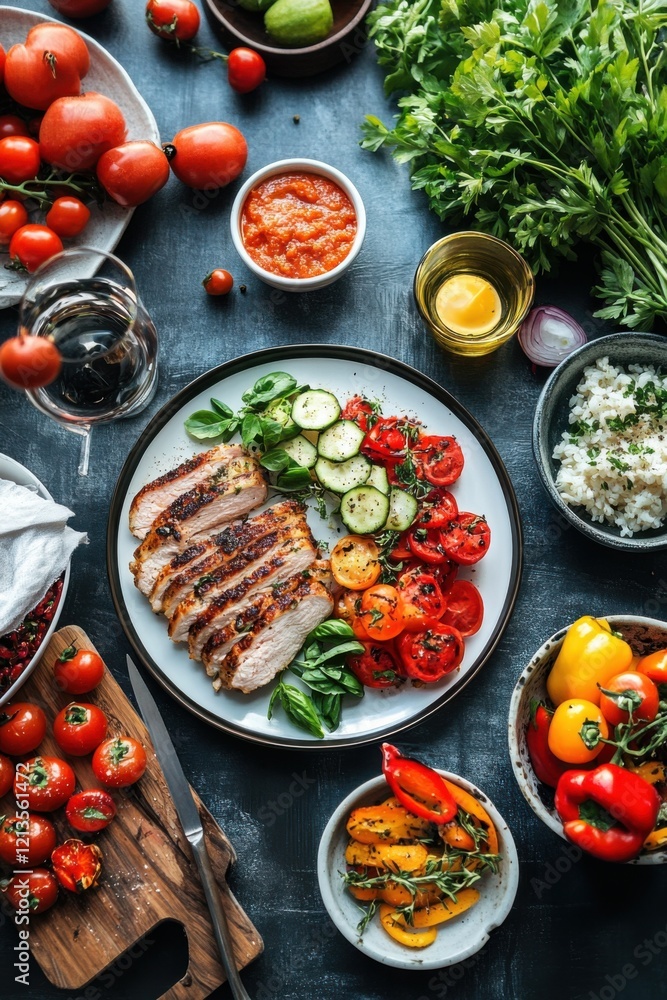 A Whole30 dinner, in a modern, minimalist kitchen A Whole30 dinner, in a modern, minimalist kitchen
