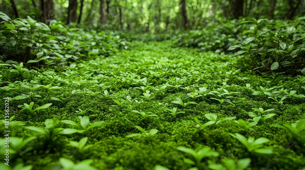 Rich green moss in the forest, creating a perfect backdrop for product montage displays, bringing a fresh, natural, and earthy feel to the presentation. Rich green moss in the forest, creating a perfect backdrop for product montage displays, bringing a fresh, natural, and earthy feel to the presentation.