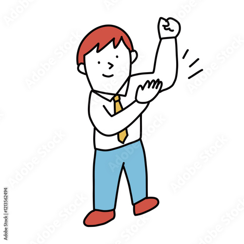 仕事を任せられたやる気のあるベテランビジネスマンのイラスト　腕に覚えのある人