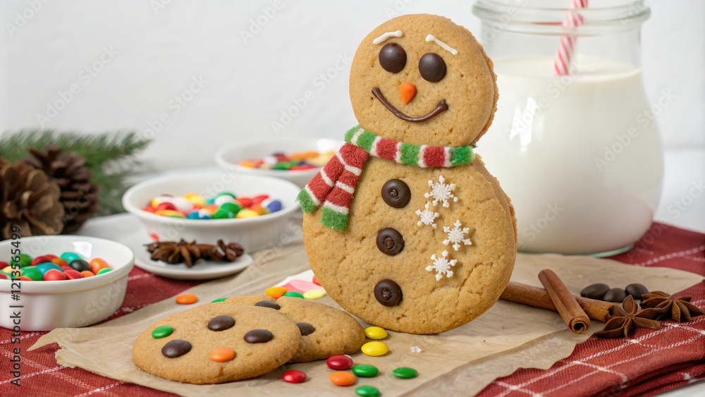 Christmas Gingerbread Cookie Snowman Centerpiece, decorative cookies, christmas cookies, festive display, holiday decor, gingerbread cookies Christmas Gingerbread Cookie Snowman Centerpiece, decorative cookies, christmas cookies, festive display, holiday decor, gingerbread cookies