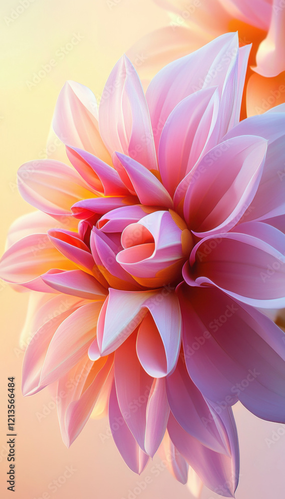 Fototapeta premium A beautiful pink lotus flower, a water lily in full bloom, isolated on white, showcasing delicate petals with vibrant colors and natural beauty in a close-up, summer or spring setting