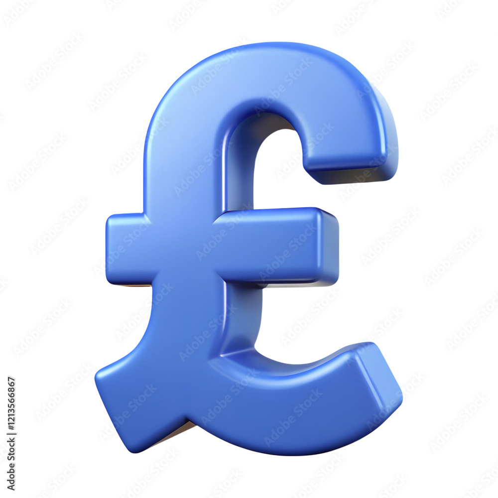 Sign of pound sterling icon in isometric 3d style isolated on white background. Money symbol Sign of pound sterling icon in isometric 3d style isolated on white background. Money symbol