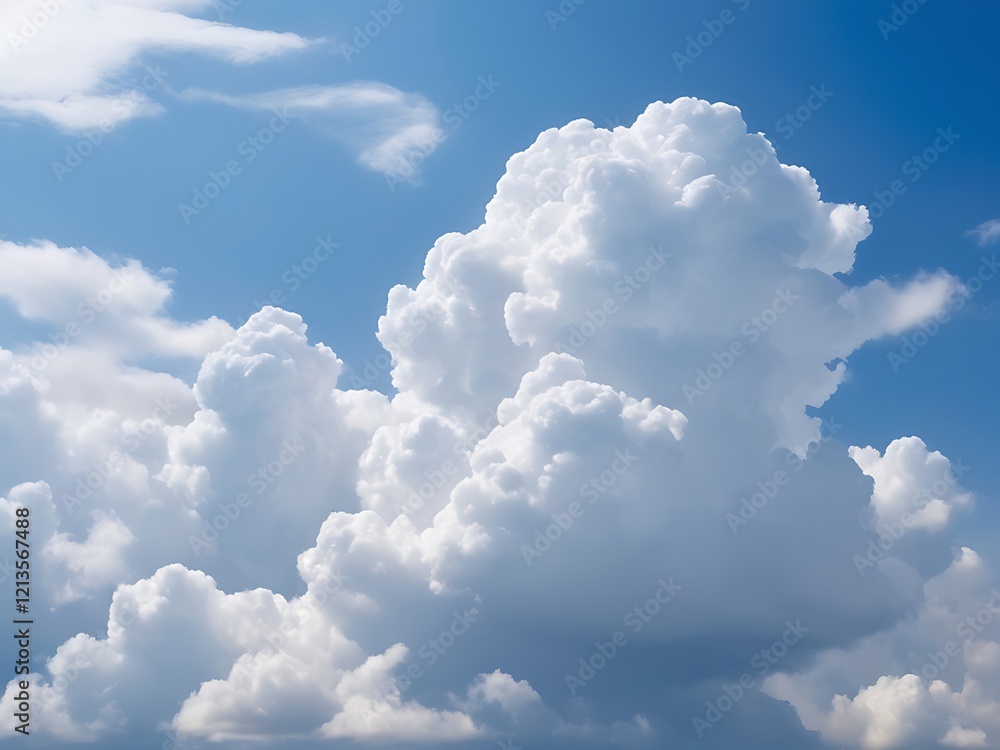 Beautiful soft white clouds in the blue sky, ideal for the background, rainy season Beautiful soft white clouds in the blue sky, ideal for the background, rainy season