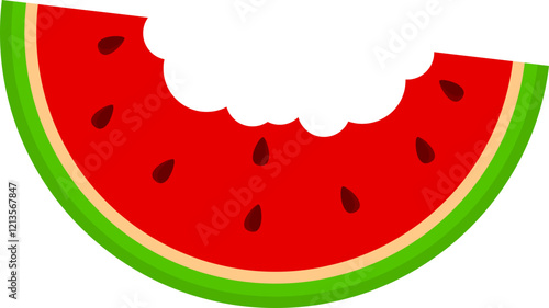 Slice of eaten watermelon.