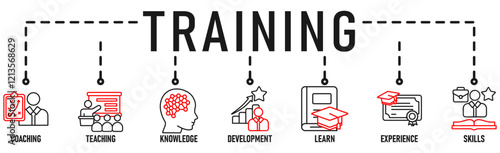 Training banner web icon vector illustration concept for internship training and learning program apprenticeship with an icon