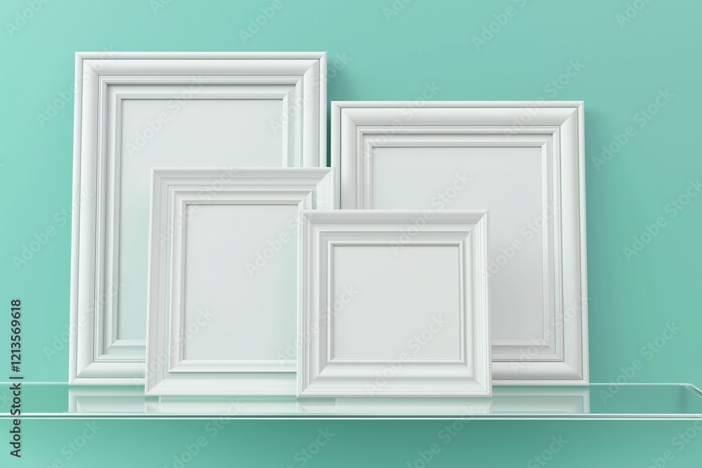 Minimalist white frames set against a smooth light teal gradient. Minimalist white frames set against a smooth light teal gradient.