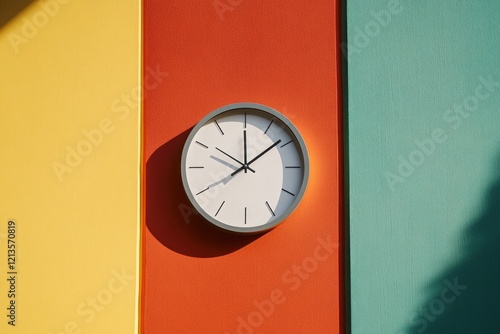 Wallpaper Mural Wall clock, colorful background, sunlight, time management, design Torontodigital.ca