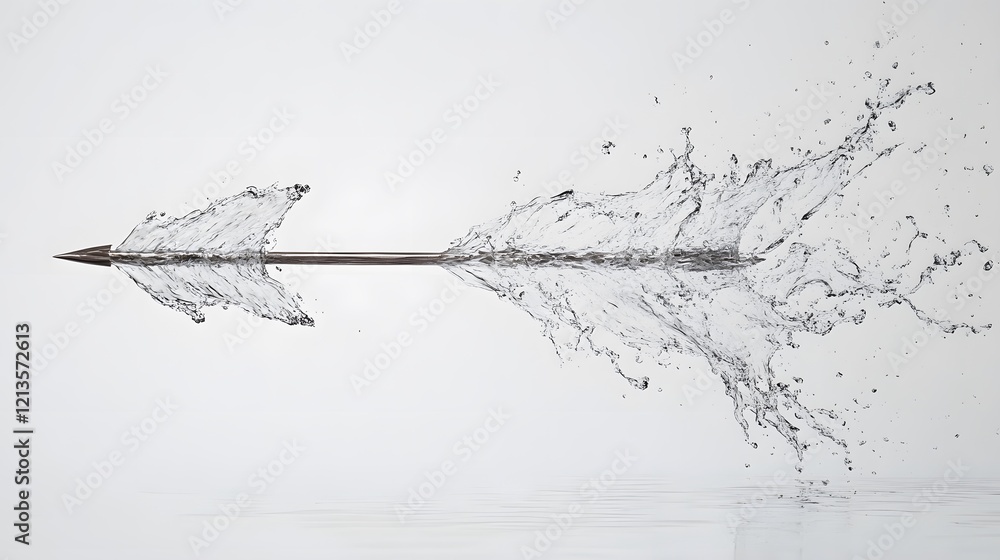 Fototapeta premium Water Arrow Piercing Through Liquid Surface