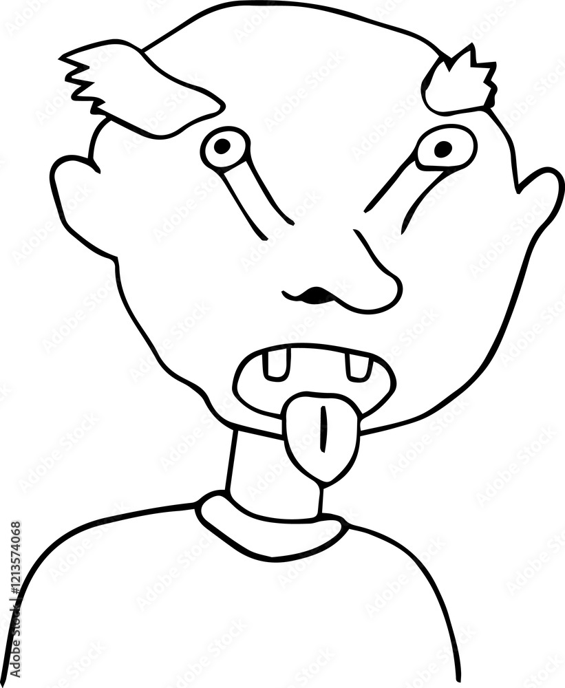 a funny strange man with a bald head and eyes rolled out of their sockets opened his mouth and stuck out his tongue a funny strange man with a bald head and eyes rolled out of their sockets opened his mouth and stuck out his tongue