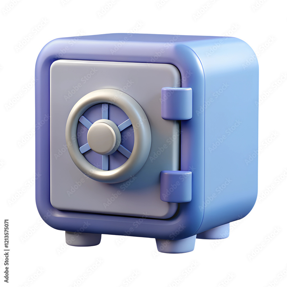 3d realistic Safe Bank Box icon isolated on white background. Cartoon plastic style 3d realistic Safe Bank Box icon isolated on white background. Cartoon plastic style