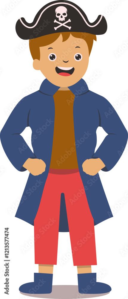 Children Pirate with Cute Cartoon Design. Vector Character Illustration. Children Pirate with Cute Cartoon Design. Vector Character Illustration.