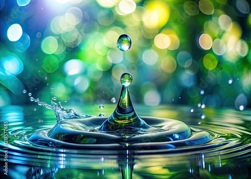 Wallpaper Mural Double Exposure Water Drops Falling, Abstract Photography, Splashing Water, High-Speed Photography, Liquid Art, Water Texture, Droplet Photography Torontodigital.ca