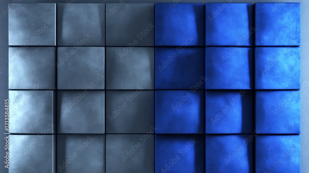 Cool Blue Gray Textured Cubes Seamless Pattern. AI Generated Cool Blue Gray Textured Cubes Seamless Pattern. AI Generated