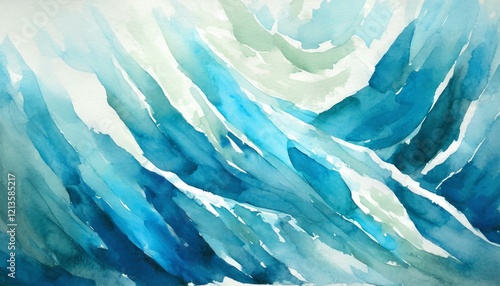 Wallpaper Mural 寒い冬をイメージした抽象的な背景イラスト（水彩画風） Torontodigital.ca