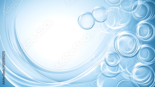 Abstract Blue Swirls and Circles Design