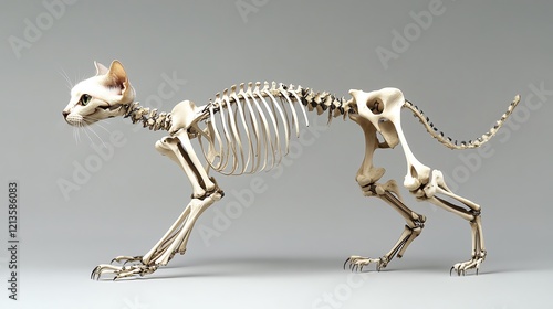 Generate a diagram of a cat s skeletal structure photo