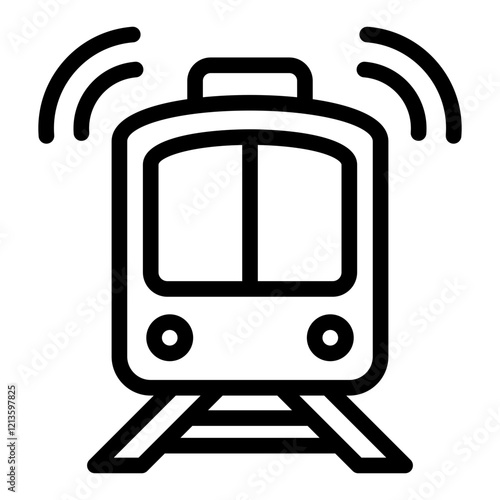Obraz na płótnie train IoT outline icon w salonie