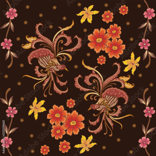 Indonesia Batik ornamental pattern traditional and elegant design for background, card, invitation, fabric, etc