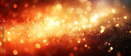 Golden and orange bokeh lights background.