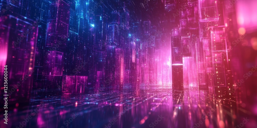 Abstract 3D Business Digital Background, Generative AI Abstract 3D Business Digital Background, Generative AI