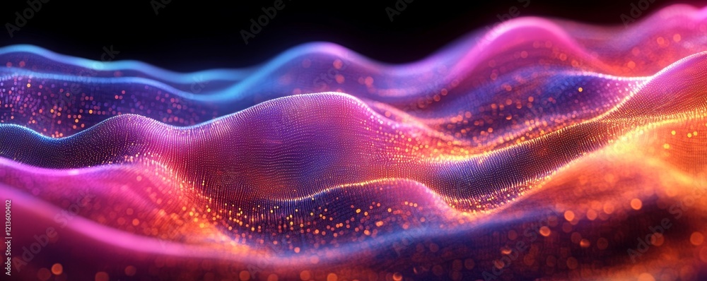 Abstract Ethereal Digital Background with Glowing Flow, Generative AI Abstract Ethereal Digital Background with Glowing Flow, Generative AI