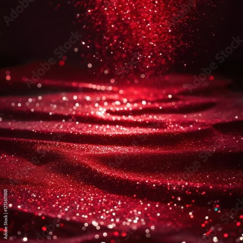 Red fabric with red glitter on it