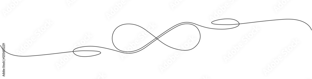One continuous line drawing of Infinity symbol. Loop mobius icon and endless forever love concept in simple linear style. Editable stroke. Doodle thon vector illustration One continuous line drawing of Infinity symbol. Loop mobius icon and endless forever love concept in simple linear style. Editable stroke. Doodle thon vector illustration