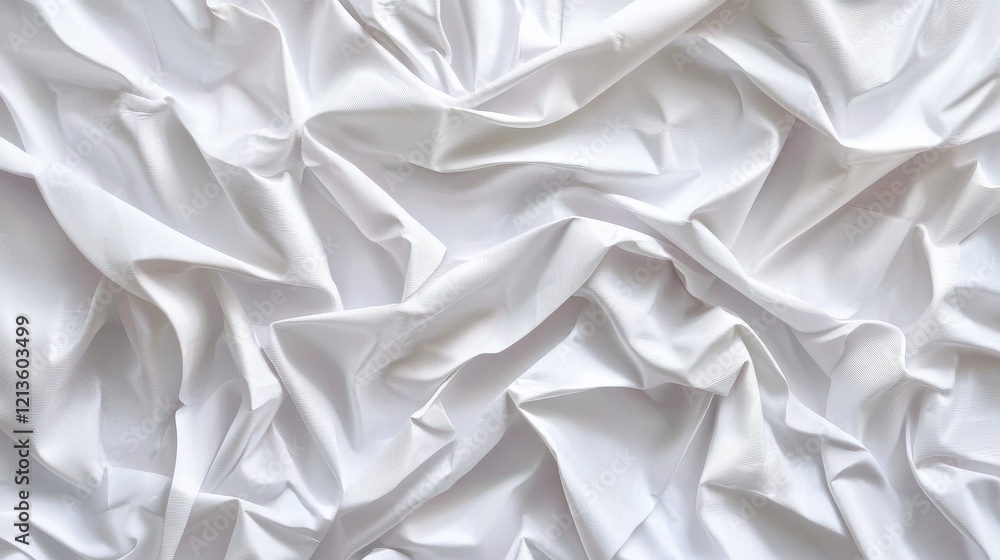 Obraz premium Close-Up View of Textured Wrinkled White Paper Background