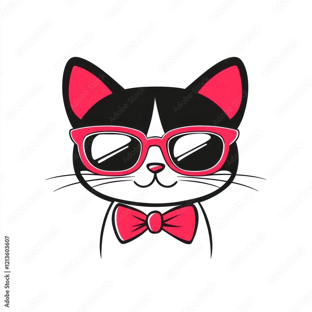 Cute cat wearing sunglasses and bowtie Cute cat wearing sunglasses and bowtie