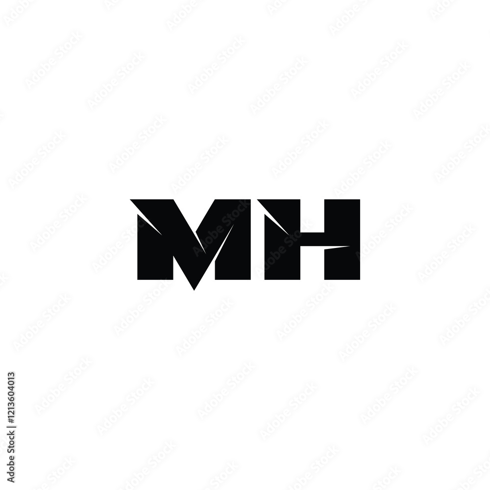 MH monogram logo design letter text name symbol monochrome logotype alphabet character simple logo MH monogram logo design letter text name symbol monochrome logotype alphabet character simple logo