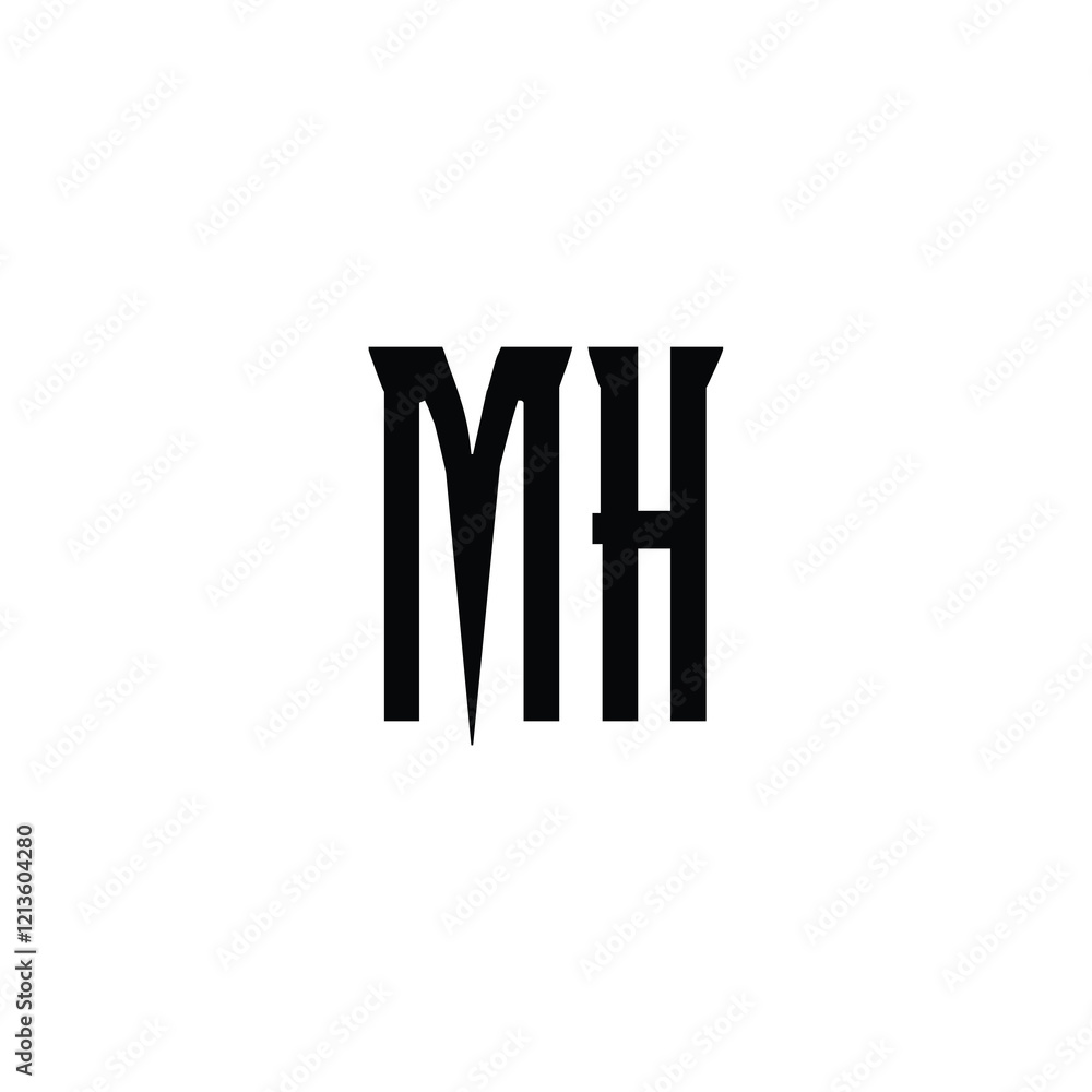 MH monogram logo design letter text name symbol monochrome logotype alphabet character simple logo MH monogram logo design letter text name symbol monochrome logotype alphabet character simple logo