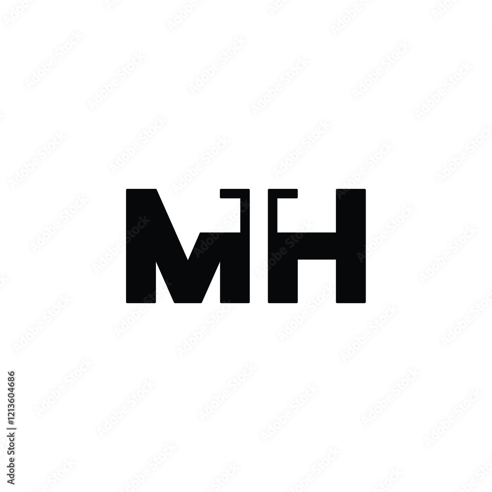 MH monogram logo design letter text name symbol monochrome logotype alphabet character simple logo MH monogram logo design letter text name symbol monochrome logotype alphabet character simple logo
