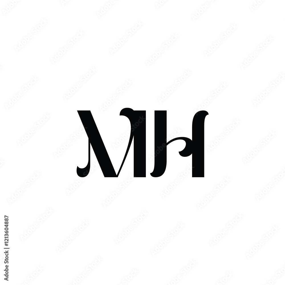 MH monogram logo design letter text name symbol monochrome logotype alphabet character simple logo MH monogram logo design letter text name symbol monochrome logotype alphabet character simple logo